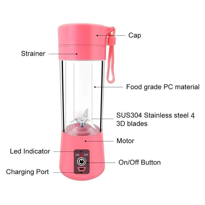 Mini Liquidificador Portátil Juice Shake 6 Lâminas