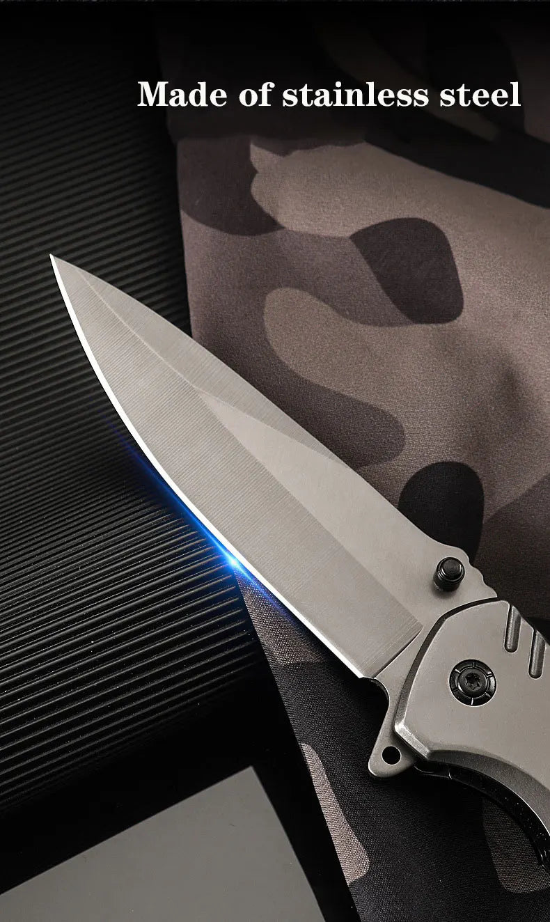 Stainless steel outdoor folding knife high hardness self-defense camping survival knife multifunctional knife fruit knife