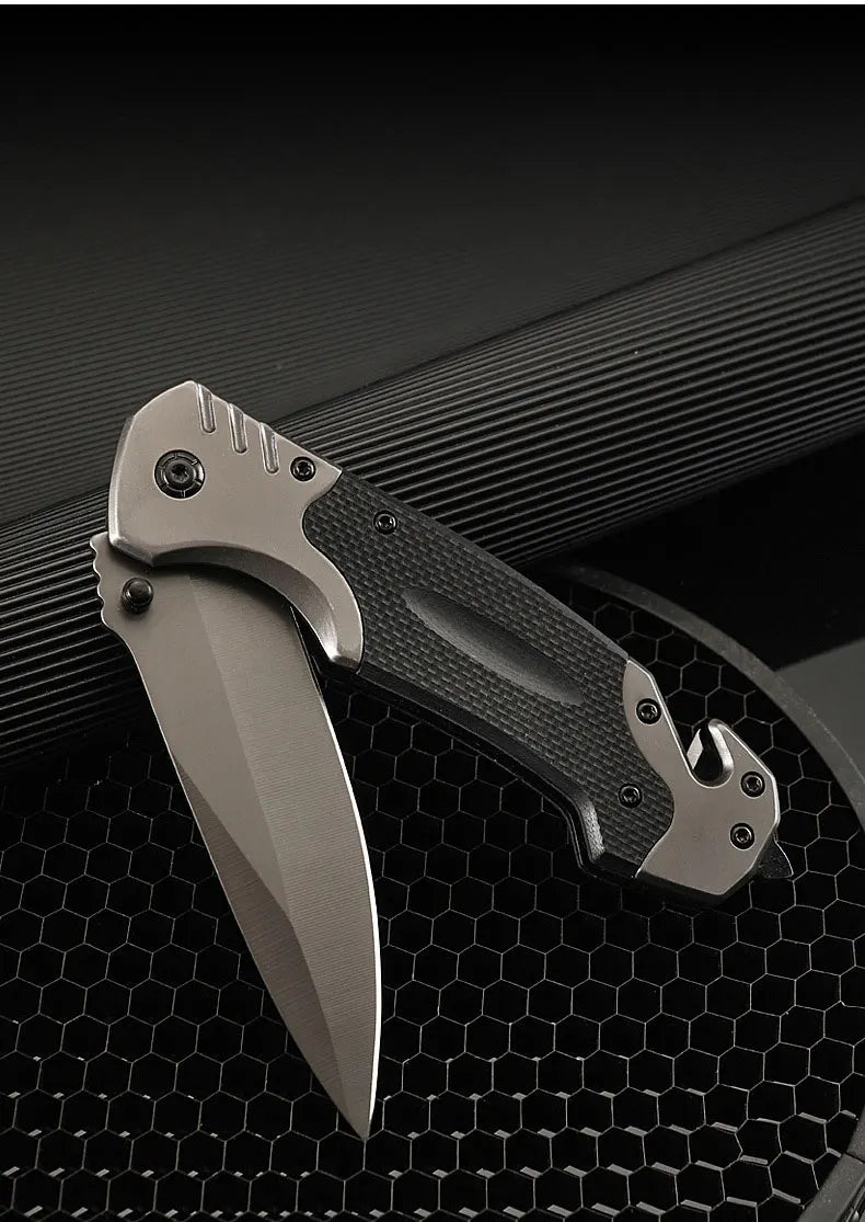 Stainless steel outdoor folding knife high hardness self-defense camping survival knife multifunctional knife fruit knife