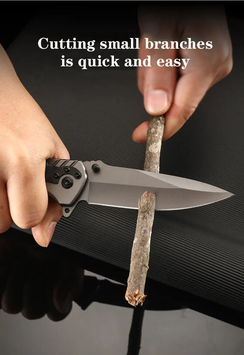 Stainless steel outdoor folding knife high hardness self-defense camping survival knife multifunctional knife fruit knife