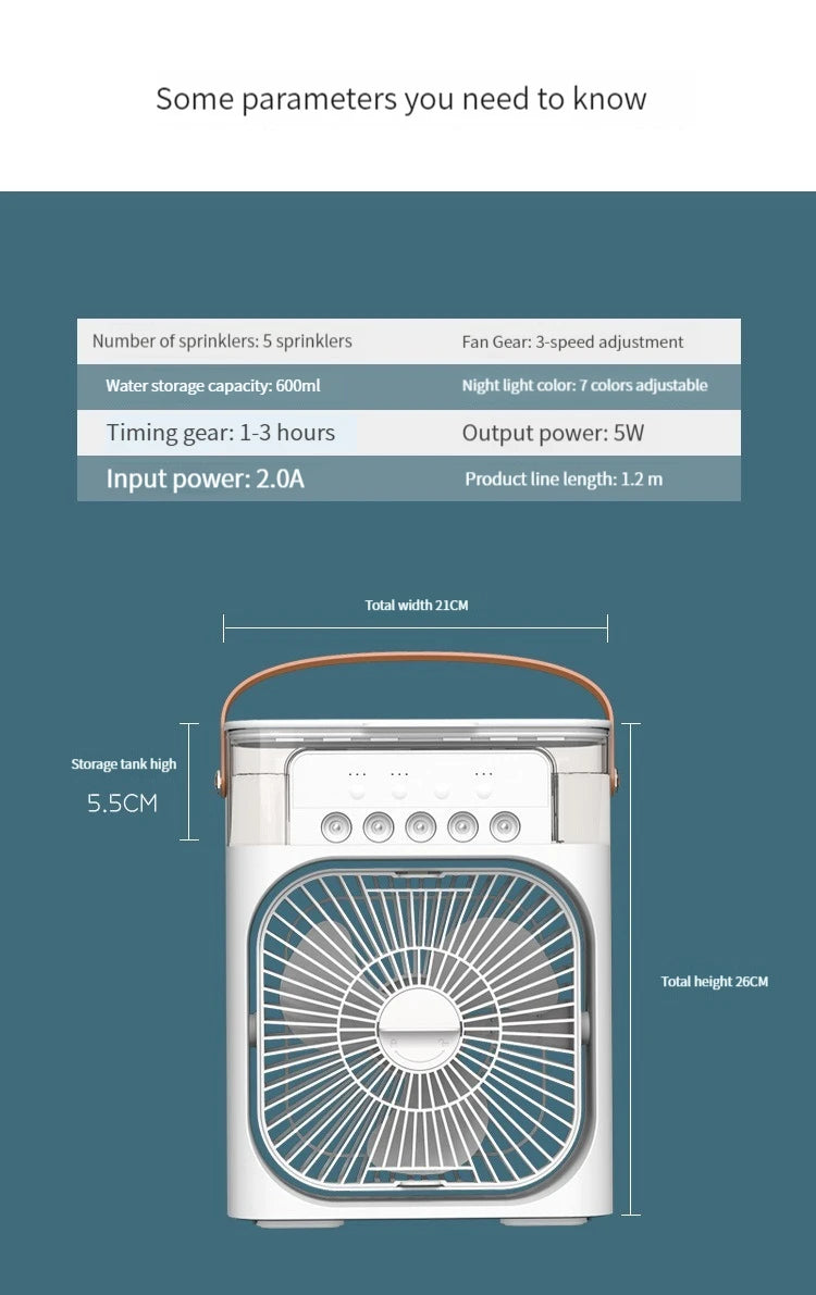 Ventilador Pequeno Portátil - Refrigeração Instantânea e Eficiente