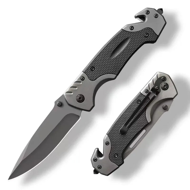Stainless steel outdoor folding knife high hardness self-defense camping survival knife multifunctional knife fruit knife