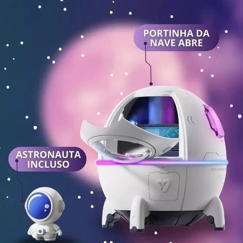 Umidificador Astronauta Luz LED Colorida | Design e Bem-estar em 1 Só Produto