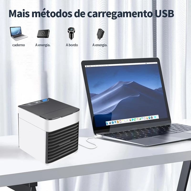 Mini Ar Condicionado Portátil 3 Velocidades | Frescor Instantâneo