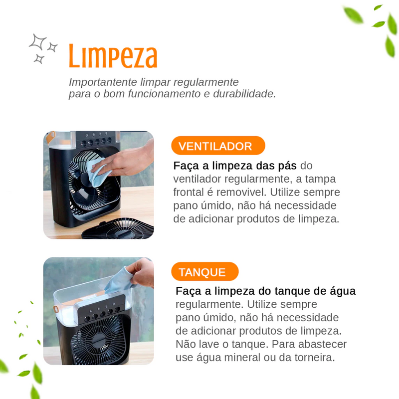 Ventilador Pequeno Portátil - Refrigeração Instantânea e Eficiente