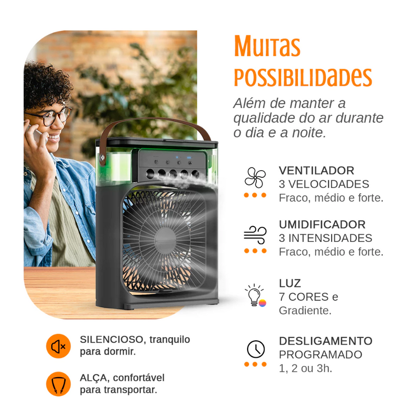 Ventilador Pequeno Portátil - Refrigeração Instantânea e Eficiente