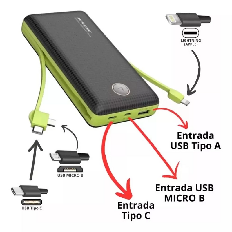 Carregador Portátil Power Bank 10000mah ou 20000mah